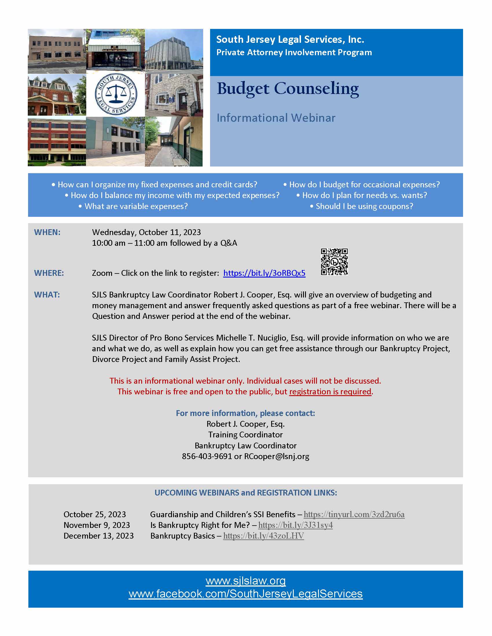 2023 Oct Budget Counseling Webinar Flyer